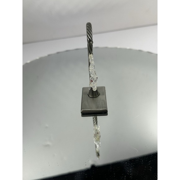 Vintage Glass Clear Love‎ Birds & Pewter Stand 3.5" - Picture 3 of 5